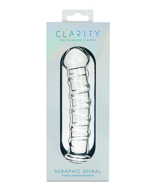 Clarity Seraphic Spiral Glass Dildo – 6.3" Textured Swirl Pleasure Wand