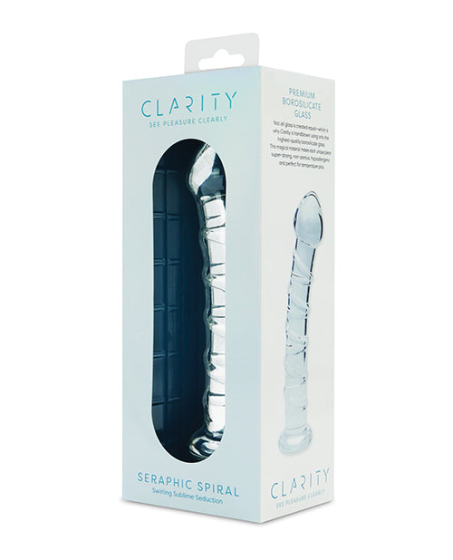 Clarity Seraphic Spiral Glass Dildo – 6.3" Textured Swirl Pleasure Wand