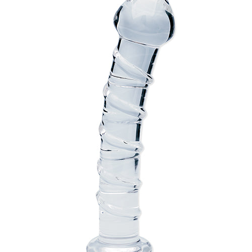 Clarity Seraphic Spiral Glass Dildo – 6.3" Textured Swirl Pleasure Wand