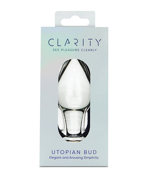 Clarity Utopian Bud Glass Plug – 3.5" Petite Beginner-Friendly Glass Anal Plug