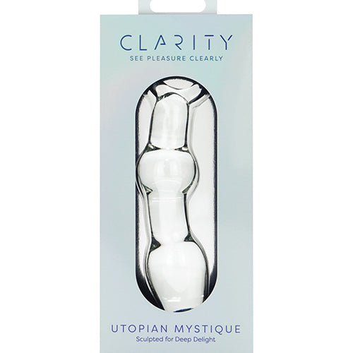Clarity Utopian Mystique Glass Dildo – 5.2" Ribbed Anal Glass Wand