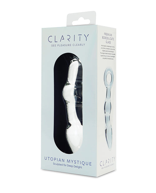 Clarity Utopian Mystique Glass Dildo – 5.2" Ribbed Anal Glass Wand