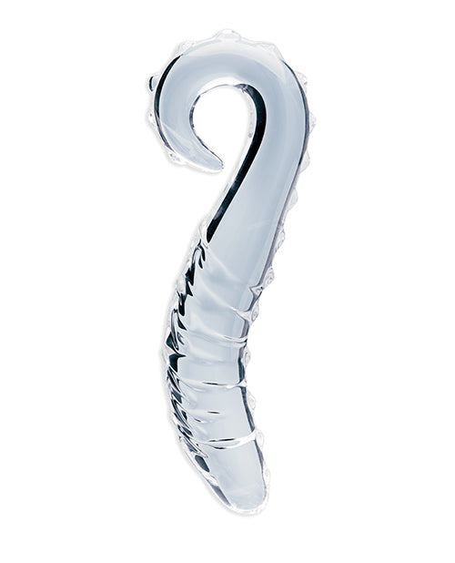 Clarity Hera’s Tempest Glass Dildo – 5.5" Sculpted Circular-Handle Wand