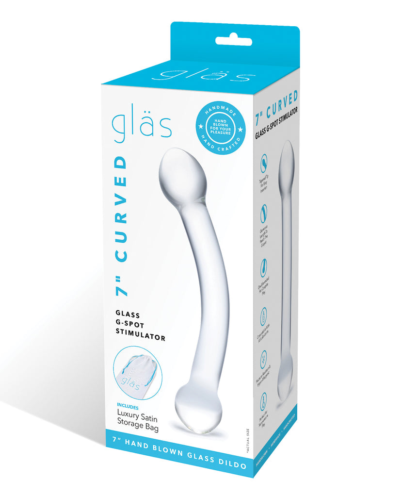 Gläs 7" Curved Glass G-Spot Stimulator – Dual-Ended Clear Wand