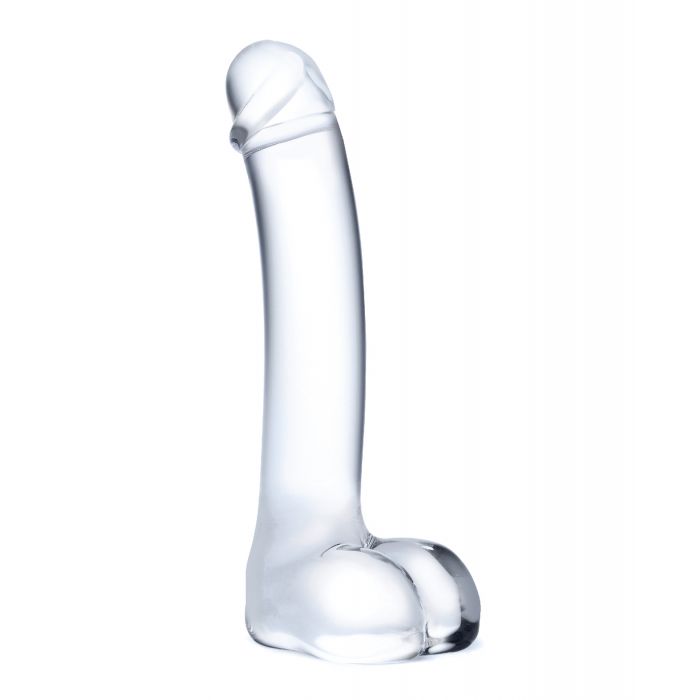 Gläs 7" Realistic Curved G-Spot Glass Dildo – Deep-Pressure Clear Wand