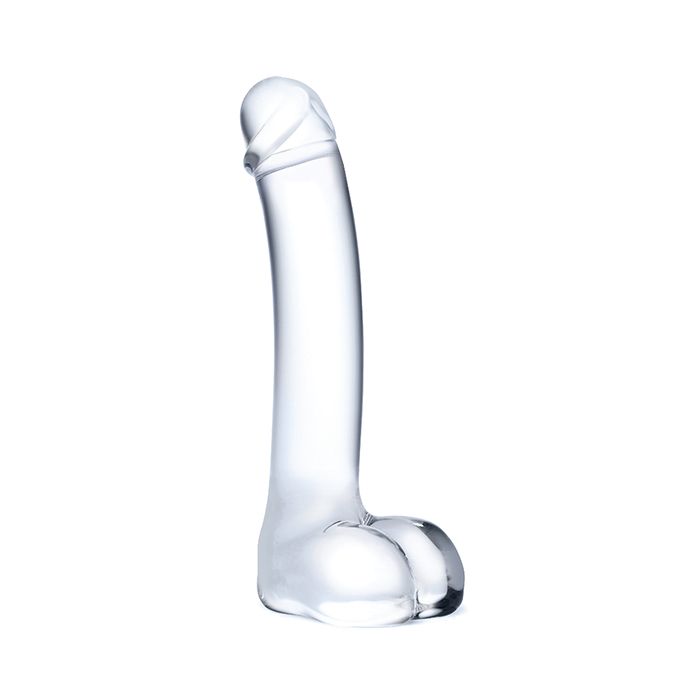 Gläs 7" Realistic Curved G-Spot Glass Dildo – Deep-Pressure Clear Wand
