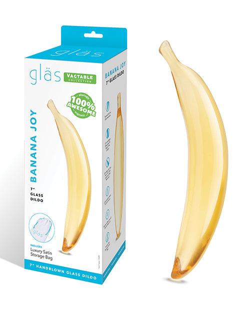Gläs Banana Joy 7" Glass Dildo – Curved Banana-Shaped Pleasure Wand