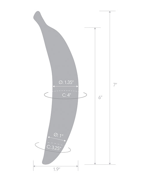 Gläs Banana Joy 7" Glass Dildo – Curved Banana-Shaped Pleasure Wand
