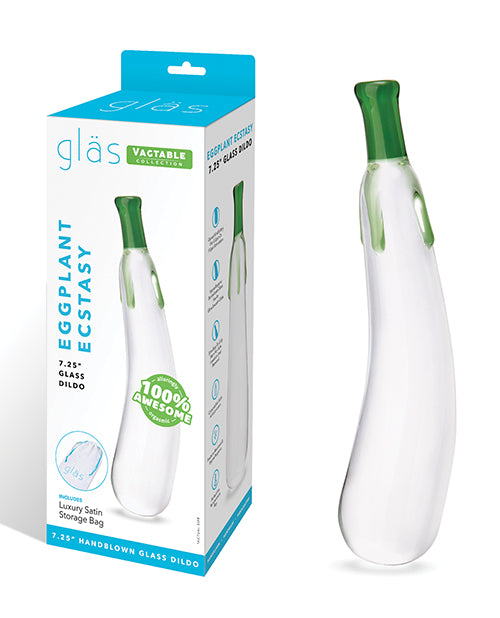 Eggplant Ecstasy Glass Dildo (7.25") by Gläs