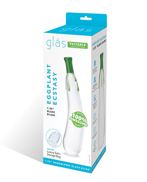 Eggplant Ecstasy Glass Dildo (7.25") by Gläs