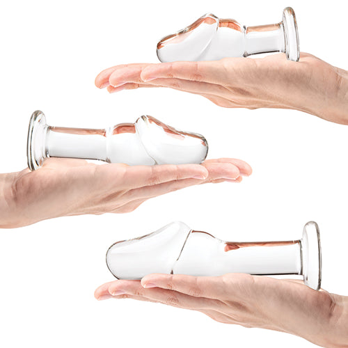 Gläs Helmet Head Glass Anal Training Kit – 3-Piece Graduated Plug Set