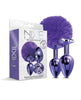 Nixie Metal Butt Plug Set – Purple Pom Pom & Jewel Inlaid