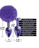 Nixie Metal Butt Plug Set – Purple Pom Pom & Jewel Inlaid