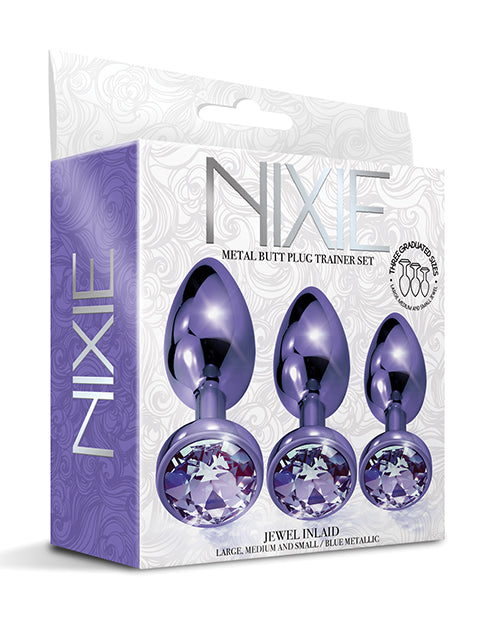 Nixie Metal Butt Plug Trainer Set – Purple Metallic Jeweled