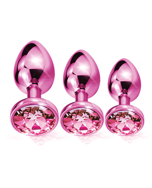 Nixie Metal Butt Plug Trainer Set – Pink Metallic Jeweled