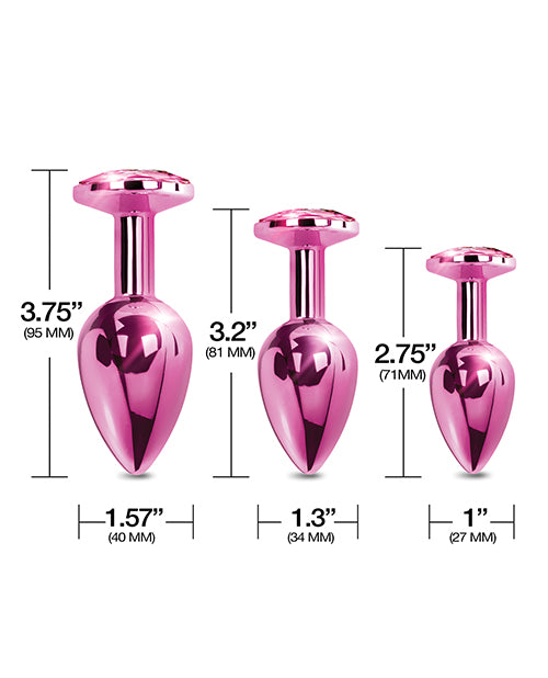 Nixie Metal Butt Plug Trainer Set – Pink Metallic Jeweled