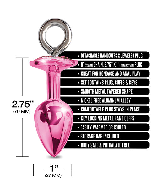 Nixie Metal Butt Plug & Fur Cuffs Set – Pink Metallic