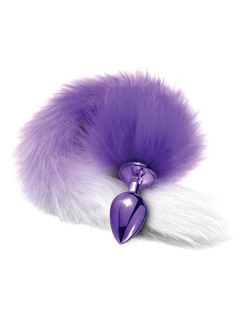 Nixie Metal Butt Plug w/ Faux Fur Tail – Purple Metallic