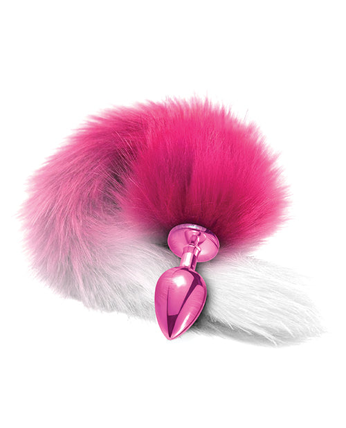 Nixie Metal Butt Plug w/ Faux Fur Tail – Pink Metallic