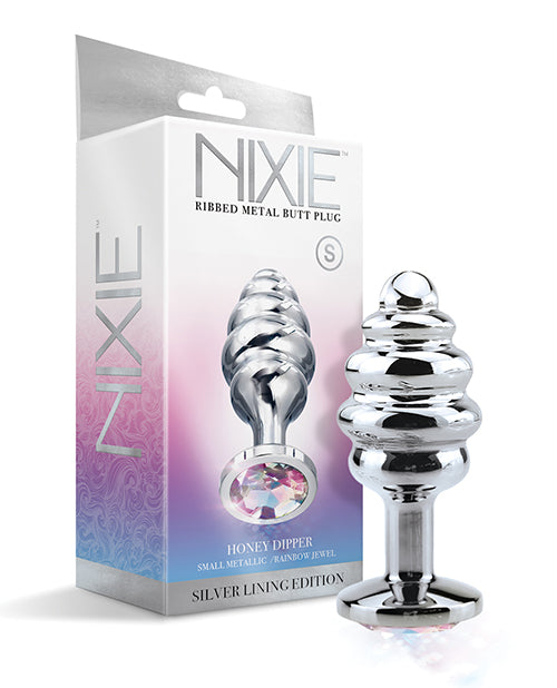 Nixie Honey Dipper Small Metal Butt Plug – Rainbow Jewel