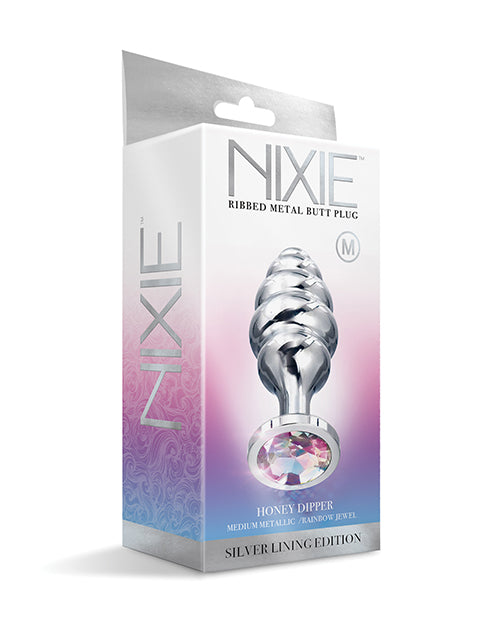 Nixie Honey Dipper Medium Metal Butt Plug – Rainbow Jewel