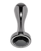 Gender X Black Pearl Metal Plug – Large Gunmetal Aluminum Anal Plug with Black Gem Base