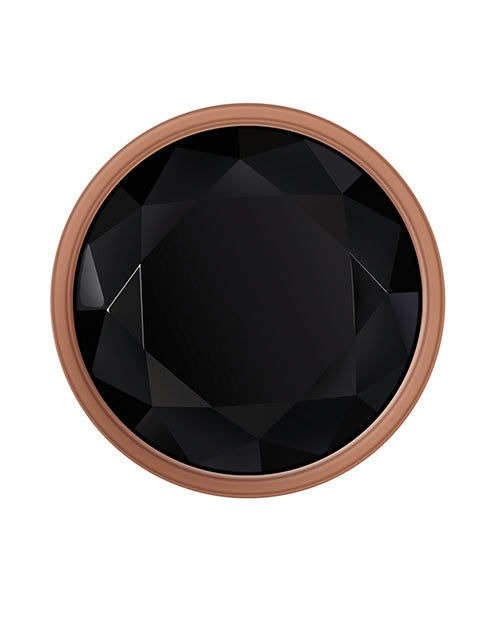 Gender X Gold Digger Large Butt Plug – Rose Gold Beaded Metal Anal Plug with Black Gem Base