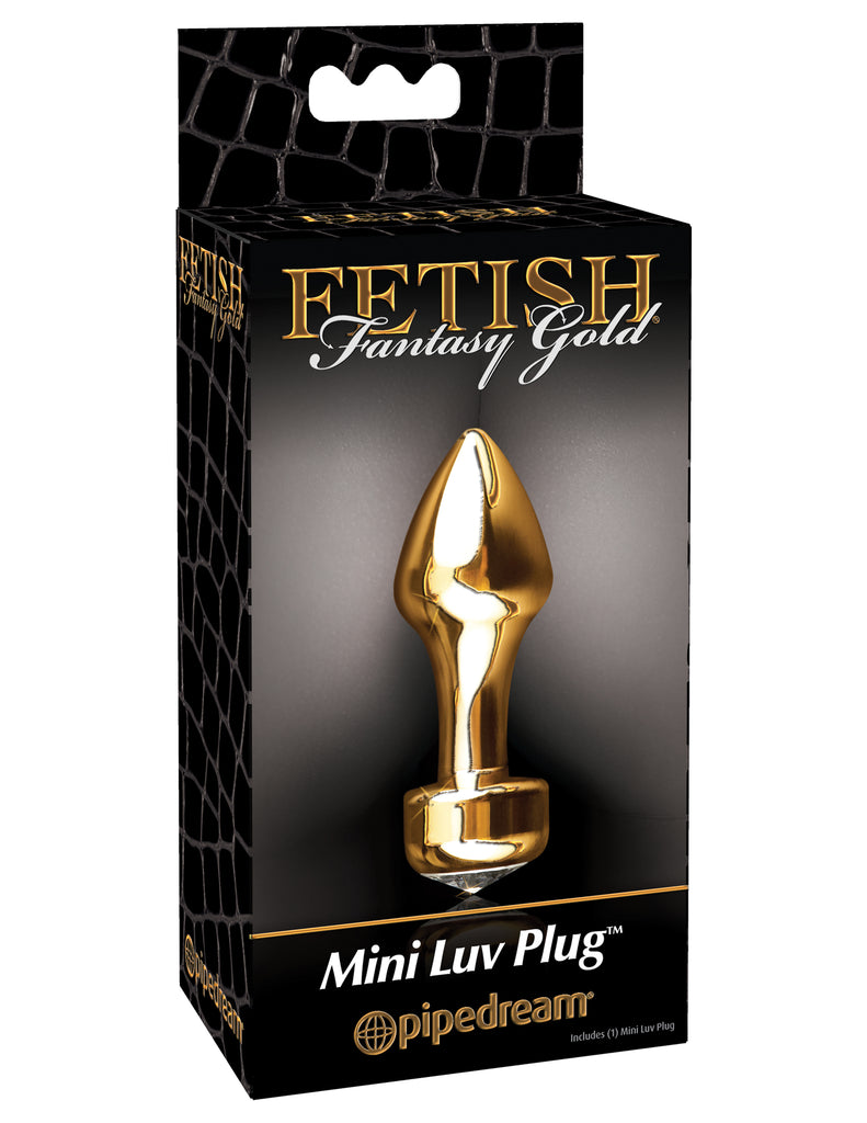 Fetish Fantasy Gold Mini Luv Plug – Gold | Beginner-Friendly Jeweled Butt Plug